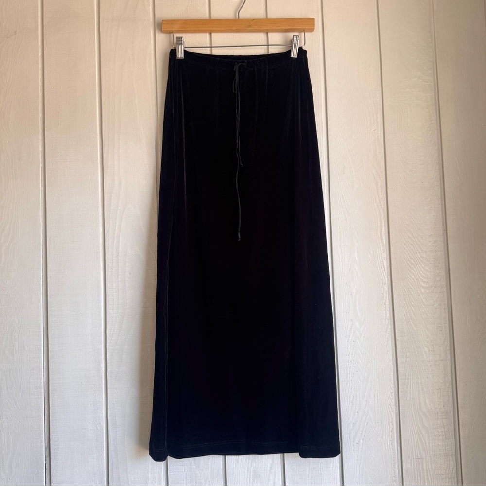 Vintage Roxy Black Velvet Maxi Skirt
